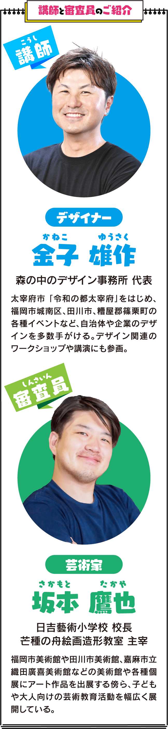 講師と審査員の紹介